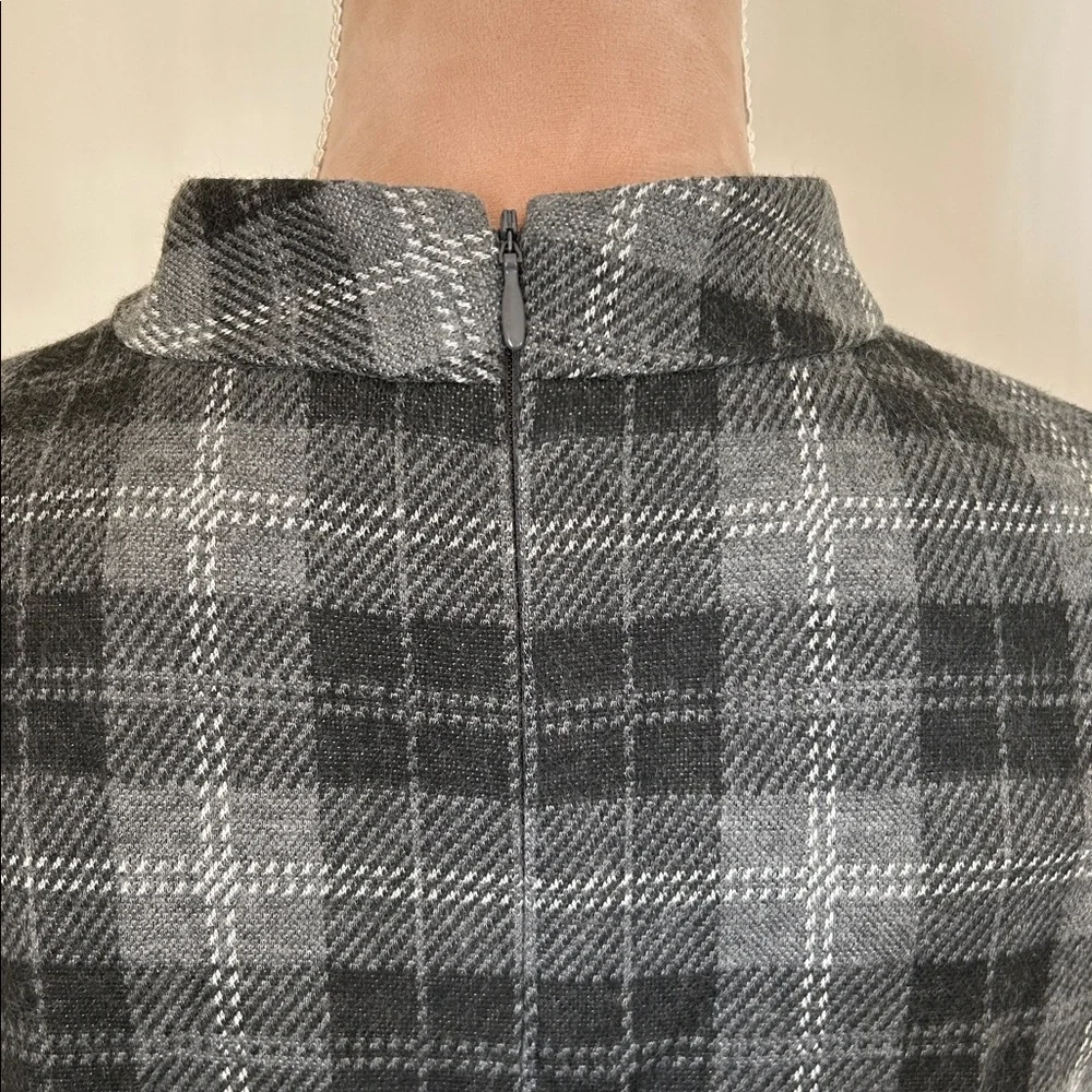 New Calvin Klein Gray Plaid Dress - Picture 3 of 6